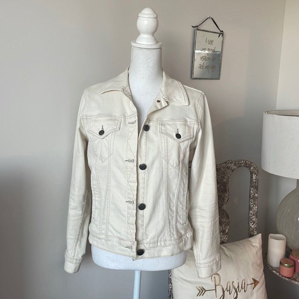 J-Crew Cream White Jean Jacket